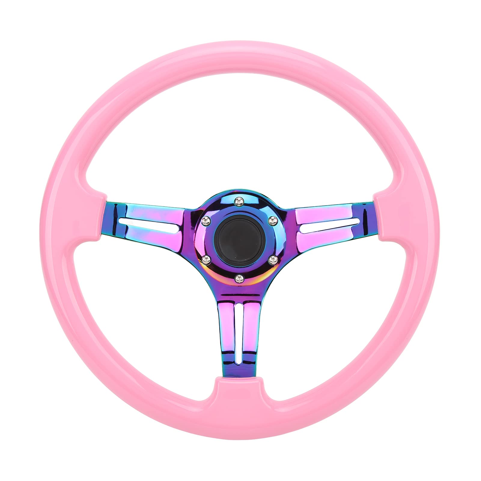 Amazon.co.jp: 車のステアリングホイール、ホットピンク 350mm/14