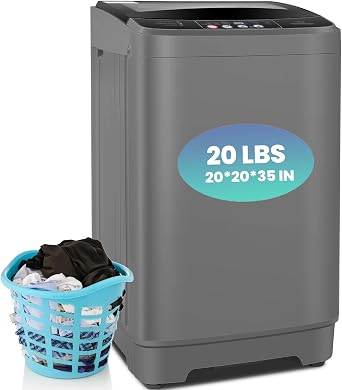 Nictemaw Portable Washing Machine, 20Lbs 2.8 Cu.ft, 95% Spin Dry, Glass Lid