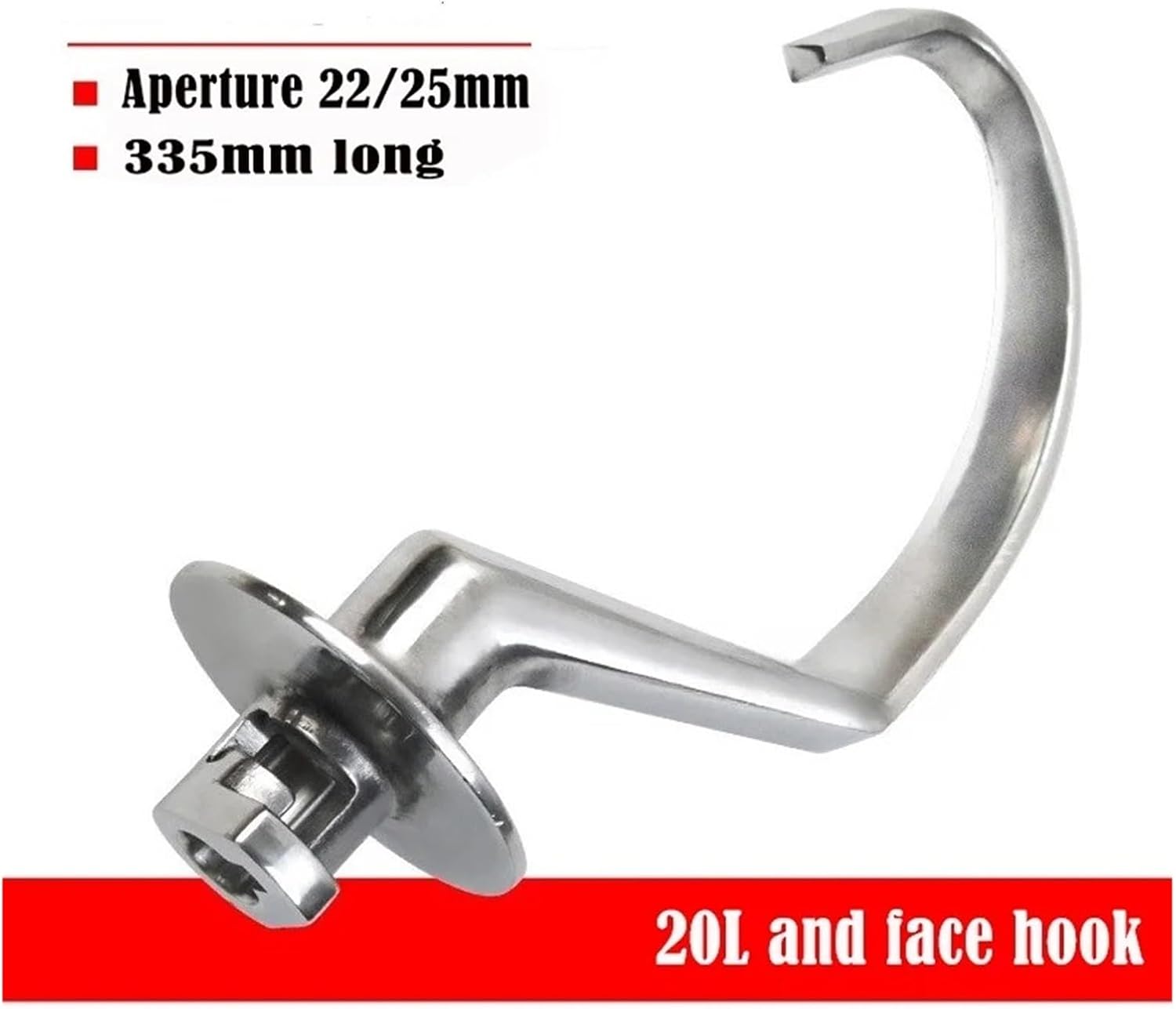 20L Mixer Beater Accessories Cook Machine Whisk Egg Balls And Dough Beat The Bucket Kitchenware(Dough hook)