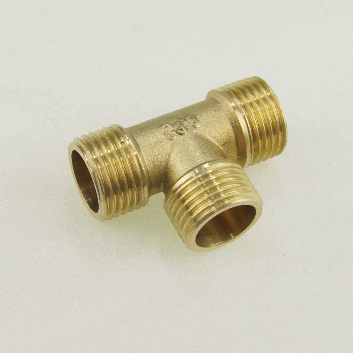 Orazio Men's Copper 3 Way Brass T Piece Connector [Size:1/2"]