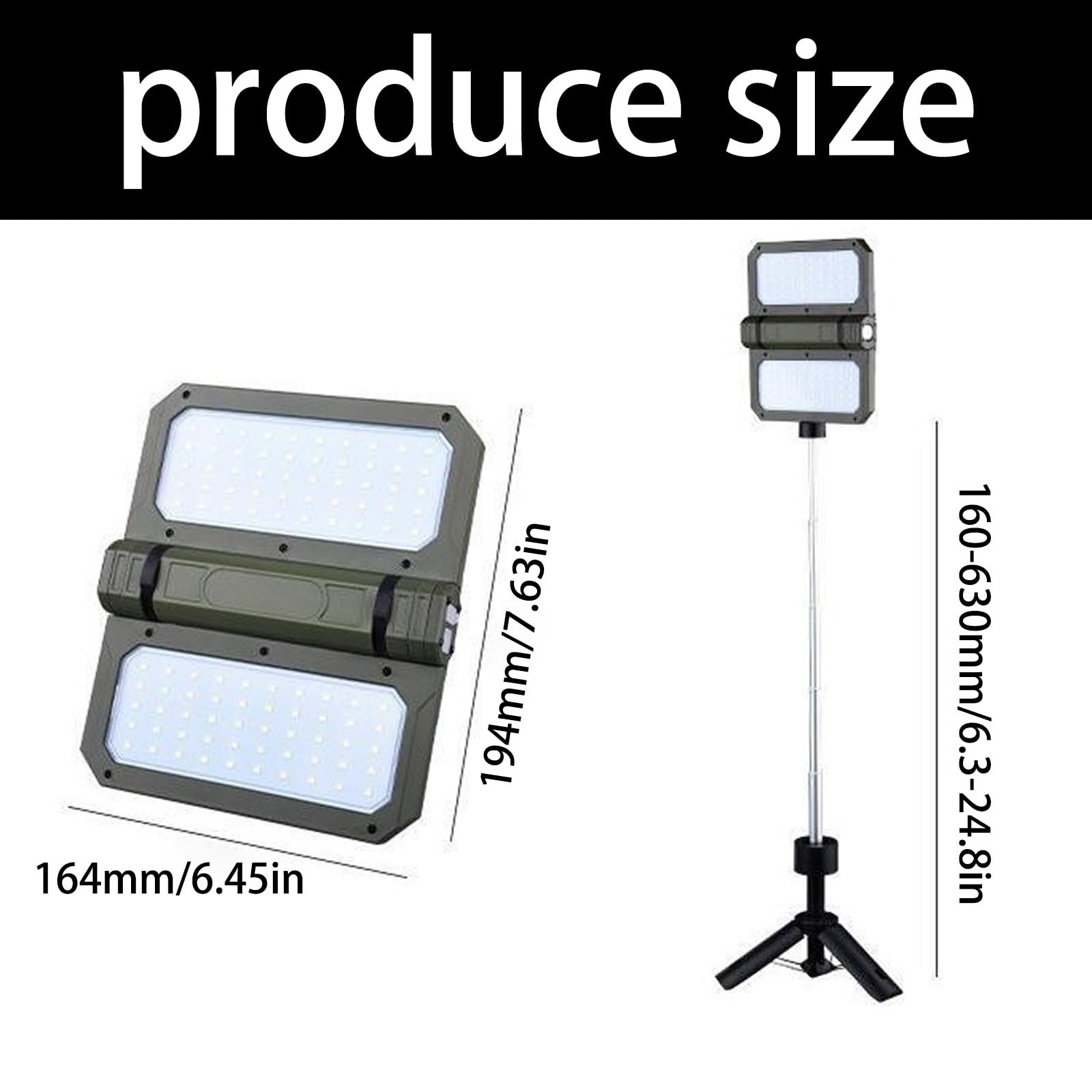 Lampada solare da campeggio con batteria da 5000 mAh e supporto regolabile per esterni