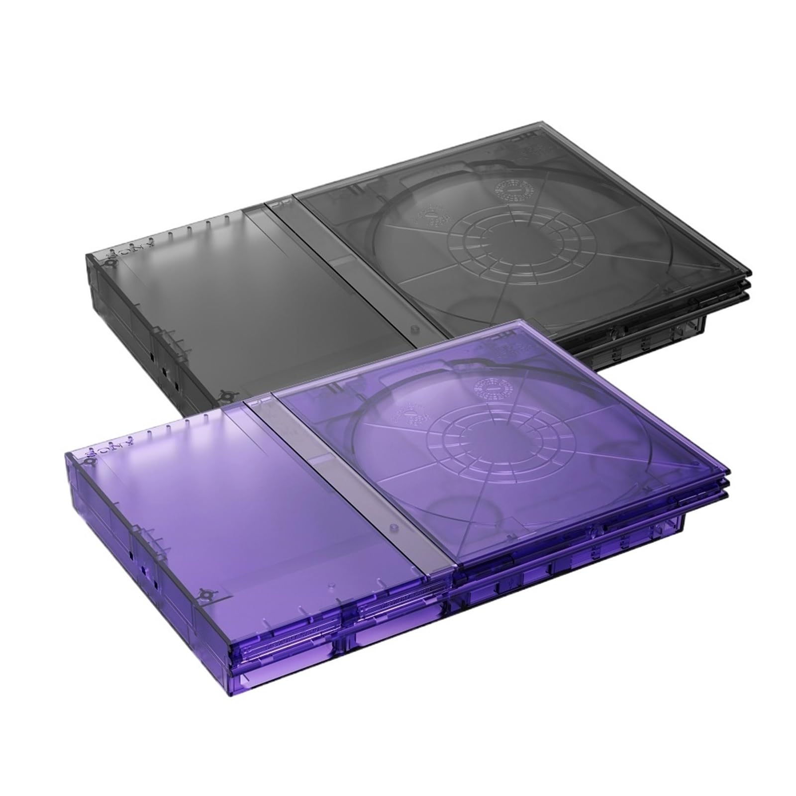 Przezroczyste, Czarno-fioletowe Etui Zamienne Do Konsoli Do Gier – Kompatybilny Z Bitfunx – Kompatybilny Z PS2 Slim(7XXXX PUR)