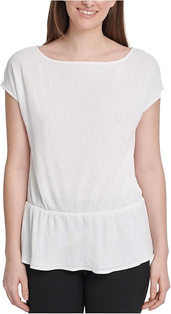 DKNY womens Peplum-hem Top