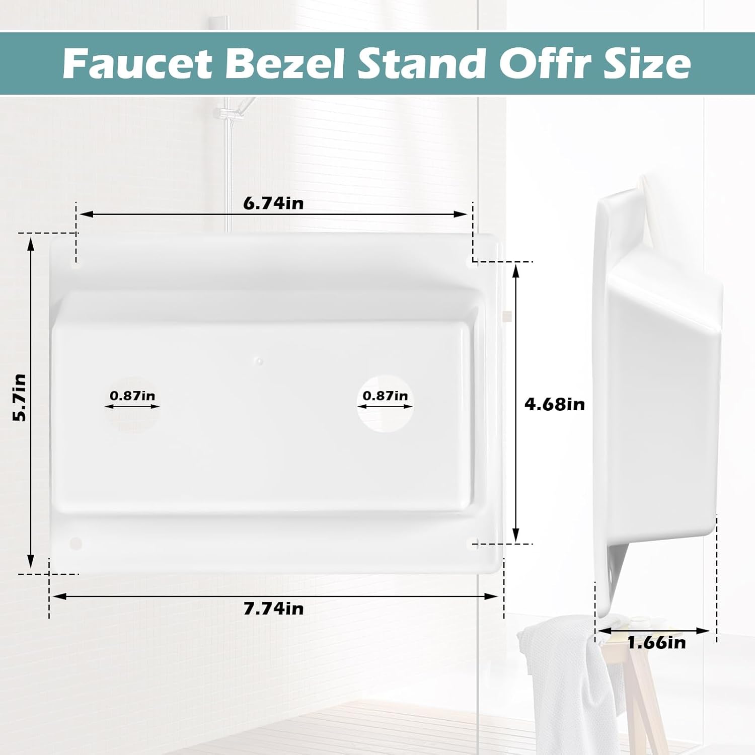White RV Faucet Bezel,Stand Off Faucet Cover Mounting Kit for RV Shower Bezel Panel Replacement (1 Pack)