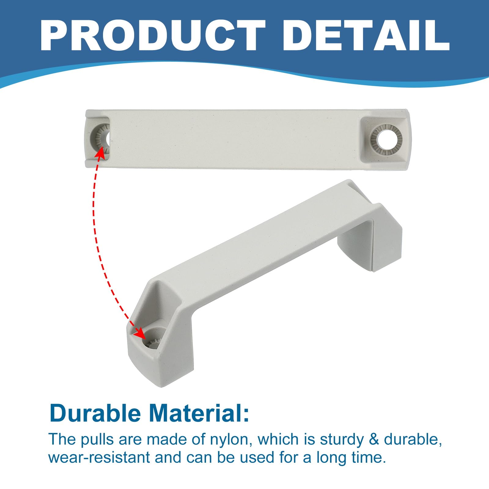 PATIKIL Plastic Pull Handles 120mm Hole Centers - Image 3