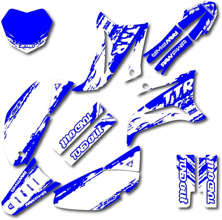 Blue White Slick Racing Graphics kit Fits Yamaha 08-25 TTR125 TTR 125 Decal Kit