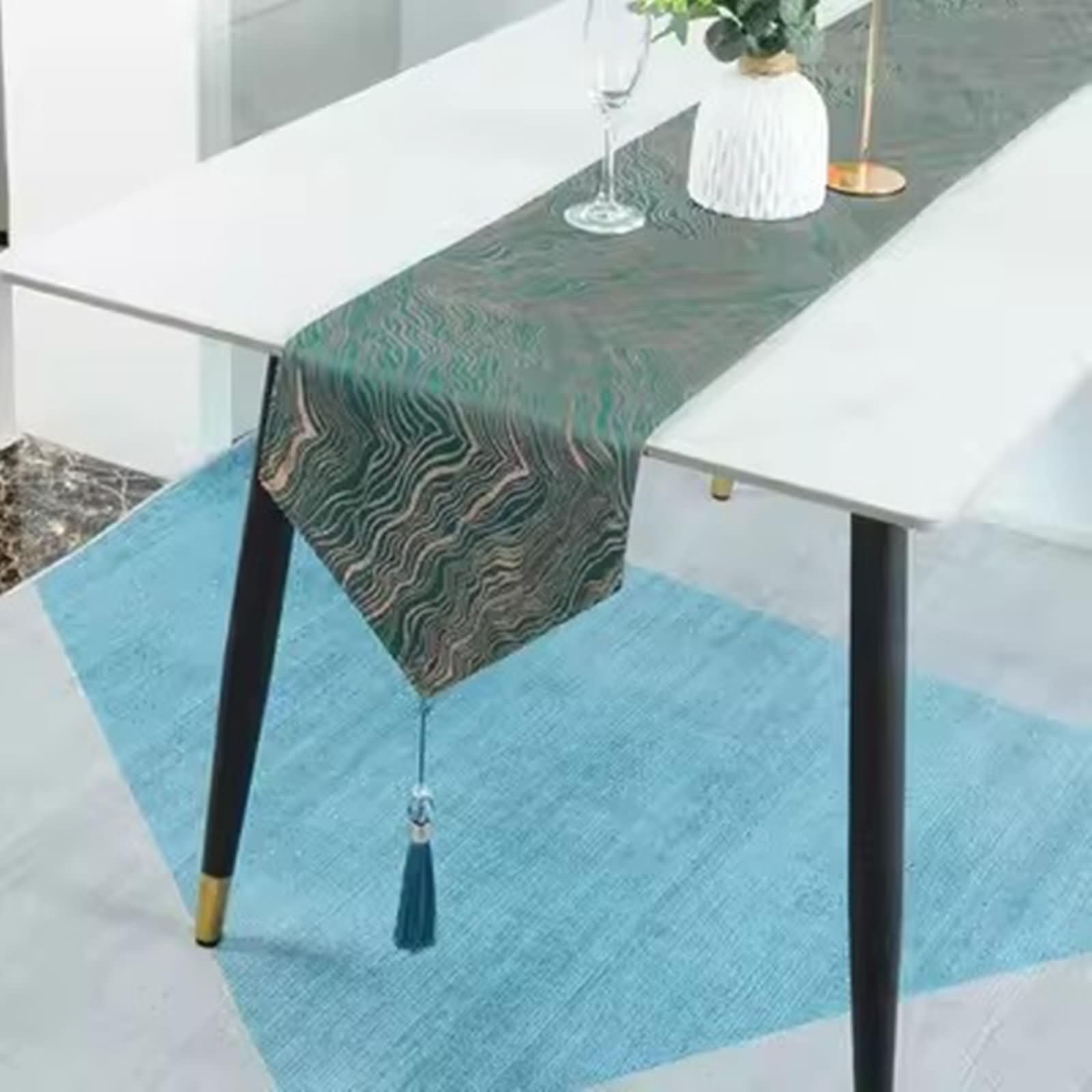 Tischläufer Polyester Waschbar Lang 33x200cm Grün