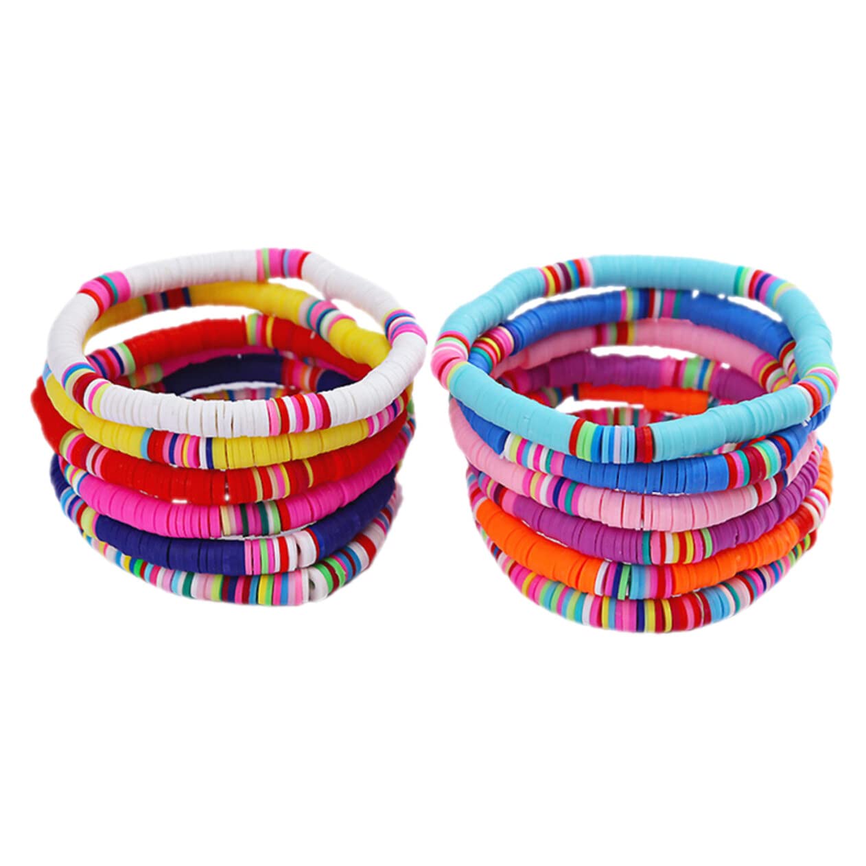 24 braccialetti in argilla alla moda per donne braccialetti bohemien perline di argilla braccialetti braccialetto perline pacchetto braccialetto elastico bohemien impilabile perline bracciali colore misto Miss set