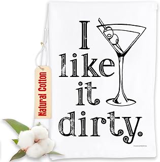 I Like It Dirty - Martini Funny Kitchen Towels Decorative Dish Towels with Sayings, Funny Housewarming Kitchen Gifts - Multi-Use Cute Kitchen Towels - Funny Gifts for Women