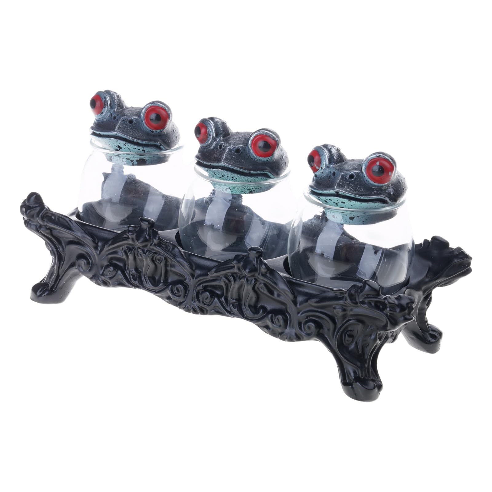 HDOYTXXM Frogs Shape Jar Resin Materials Canister for Seasoning Storage and Kitchen Countertops Display Frogs Pharmacist Condiments Jar