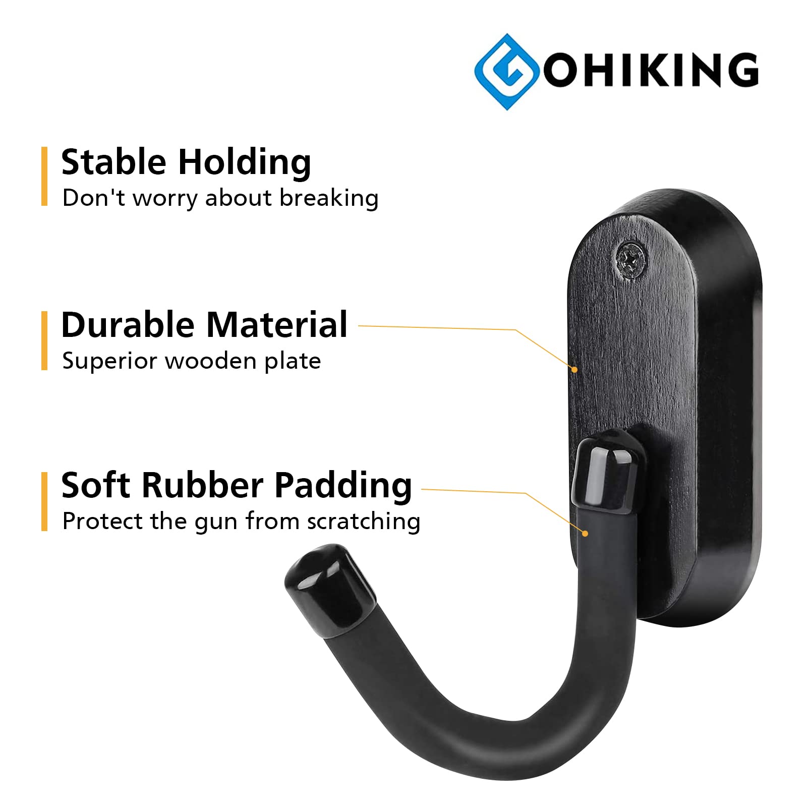 GoHiking Heavy Duty Wall Mount Gun Racks Gun Hooks Shotgun Hook Rifle