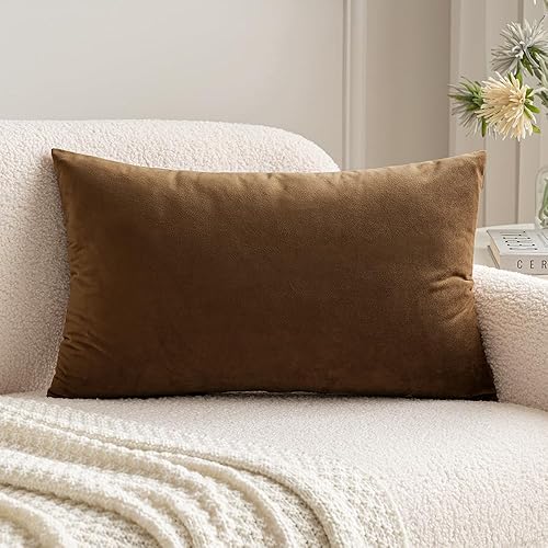 MIULEE - Funda de cojín cuadrada decorativa de terciopelo suave para el sofá, dormitorio, automóvil, 12 x 20 pulgadas, 30 x 50 cm