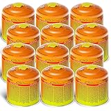 Jungle Monkey Aufkleber + EliCocamp Sichere Propan-Butan Gaskartusche 500g [12Stk] Made in Europe I Gas Kartusche mit Sicherheitsventil gegen Gasaustritt I Universal Schraubkartusche mit 7/16