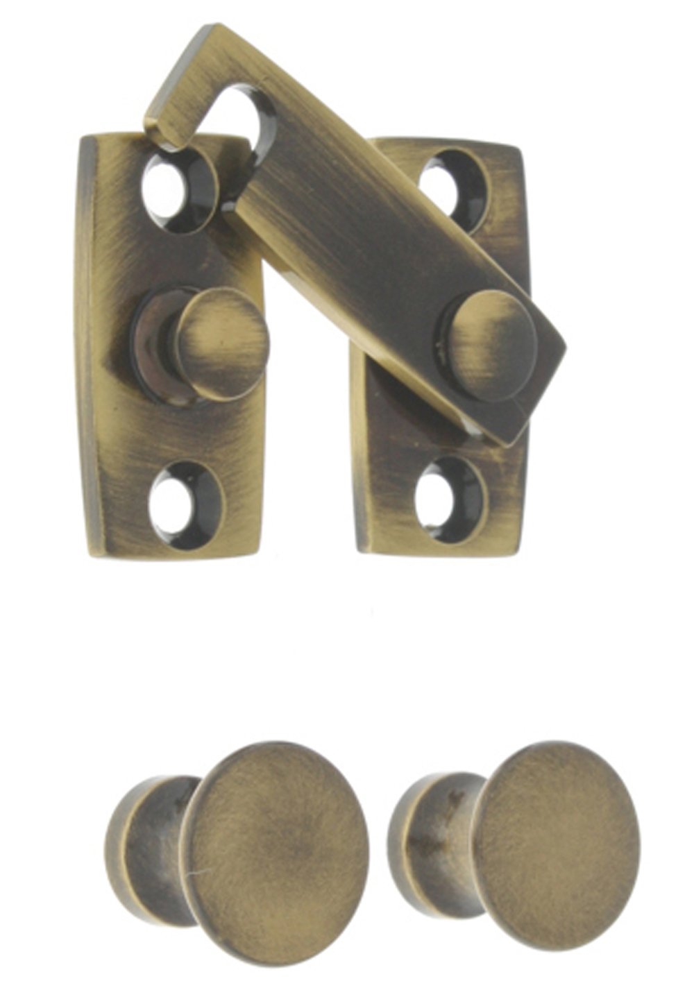 idh by St. Simons 21021-005 Professional Grade Quality Genuine Solid Brass Shutter bar Kit, Antique Brass