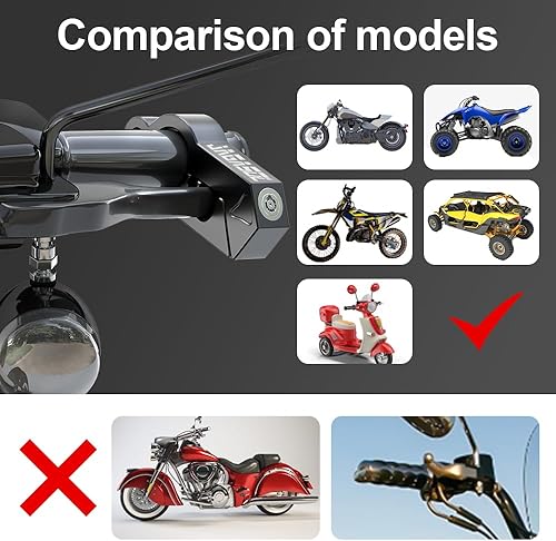 Miniatura 8 de Cerradura de motocicleta 'Combo antirrobo' para motocicleta, scooters, ATV y moto de cross