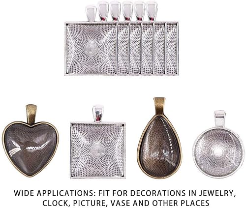 Miniatura 2 de EXCEART 100 piezas de cabujones de cúpula de vidrio cuadrado con parte trasera plana de cristal transparente para foto colgante de joyería artesanal