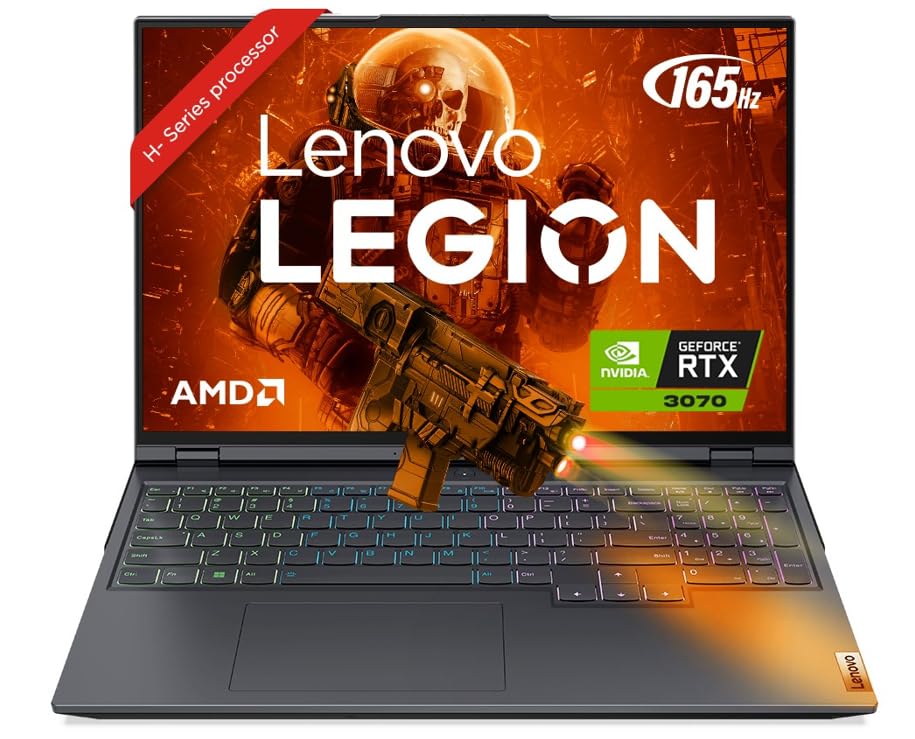 Image of Lenovo Legion 5 Pro AMD Ryzen 7 6800H 16 inch (40.64cm) 500nits WQXGA Gaming Laptop (32GB /1TB SSD /8GB RTX 3070 /165Hz /Win11 /Office /RGB Backlit /3Yr Warranty /3months Game Pass /Storm Grey /2.49Kg), 82RG00EKIN