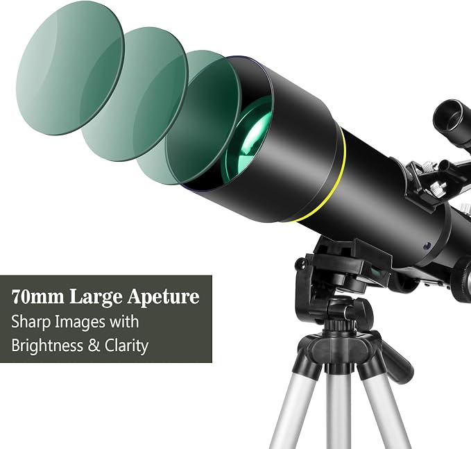 Telescopes, Telescope for Kids and Adults Beginners, 70mm Aperture 400mm Focus Length Refractor Travel Telescope with AZ Mount for Observe The Moon and Landscape miniatura 2