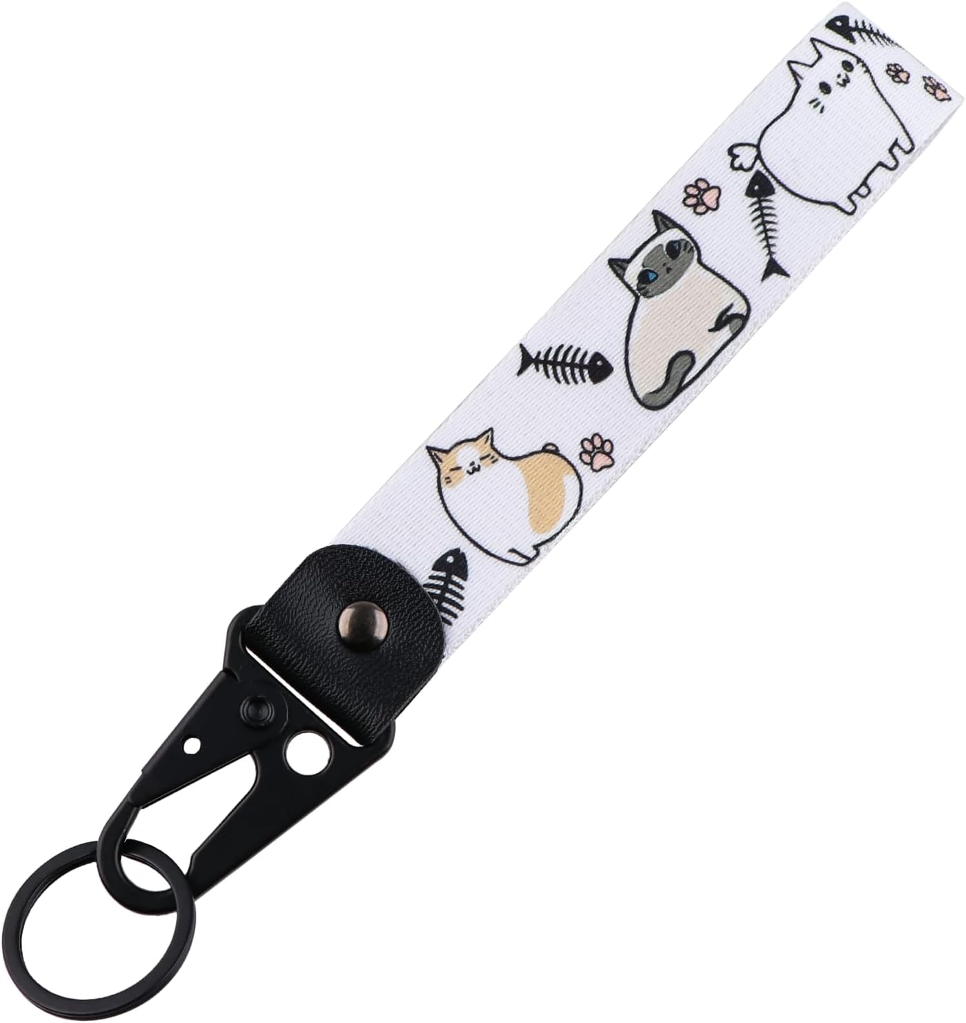 Wrist Lanyard for Keys Cute Keychain Short Lanyard Strap for Women Men Car Keys Wallet Phone Camera, Cat