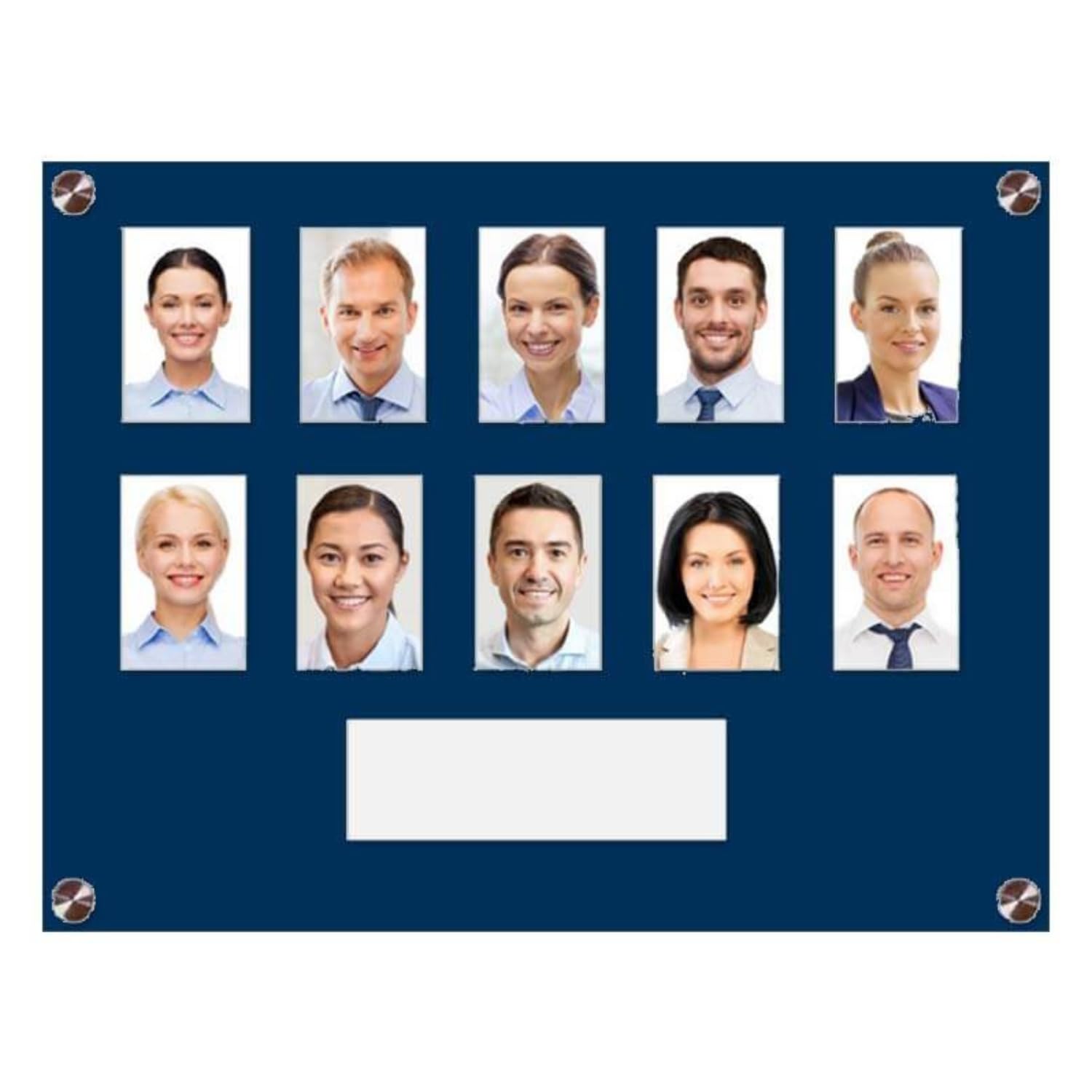 Get Acrylic Photo Frames - Blue 10 Pocket Image Staff, Student, Employee Display Board With Pocket Header. 308mm Height x 400mm Width (30.8cm x 40cm)