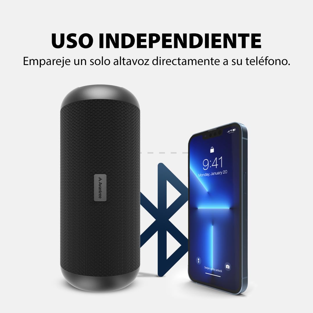 Avantree Harmony 2 - Kit Multiroom Sistema Estéreo Inalámbrico con Entradas Bluetooth y por Cable, Cada Altavoz Se USA como Altavoz Bluetooth Portátil Independiente