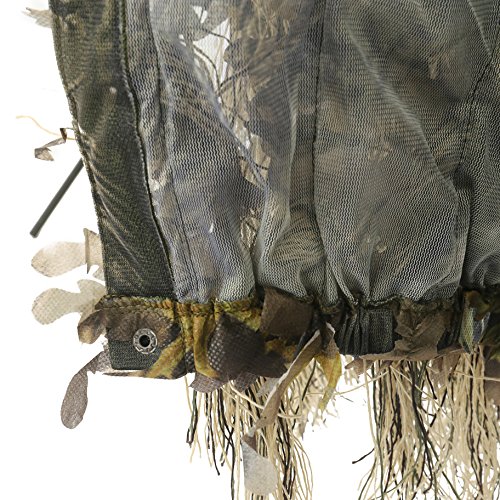 Hybrid Ghillie Suit for Hunting Camouflage Suit Dry Grass 3D Leaf Gilly suits (M/L), Brown