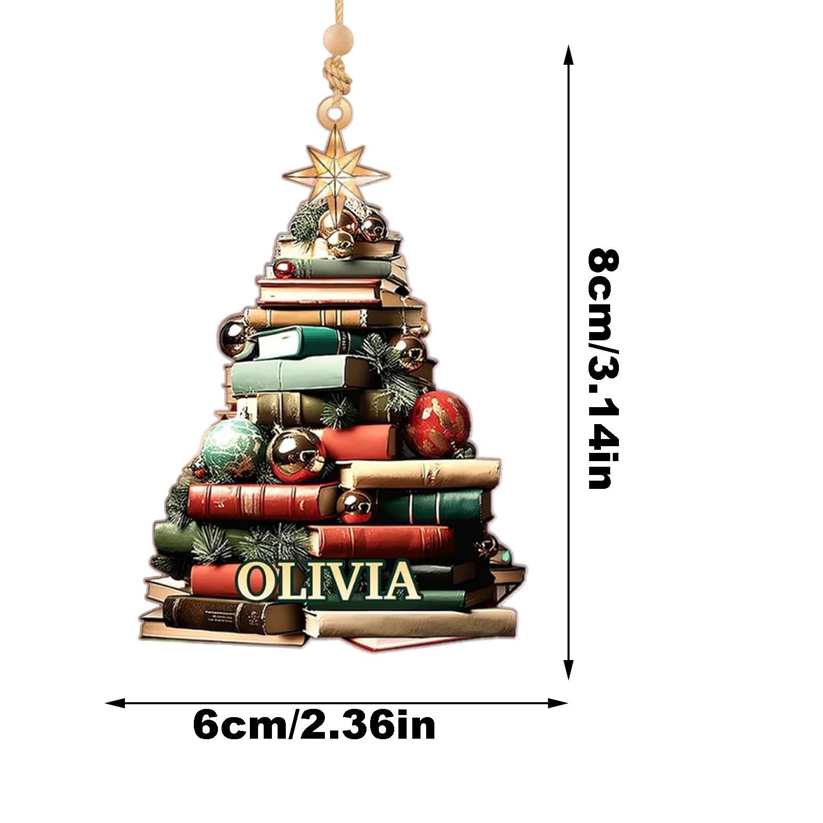 Tenare 30 Pezzi Ornamenti Albero Di Natale A Forma Di Libro – Acrilico Rosso E Verde, Per Amanti Della Lettura