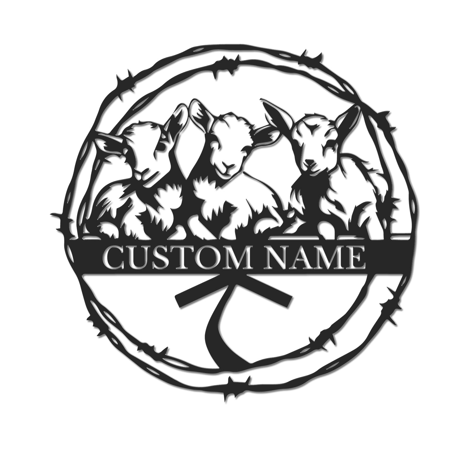 Personalized Sheep Metal Sign, Custom Farm Name Wall Art, Rustic Ranch Decor, Outdoor Animal Plaque, Farmhouse Entryway Sign, Pastoral Welcome Art (Style-4)