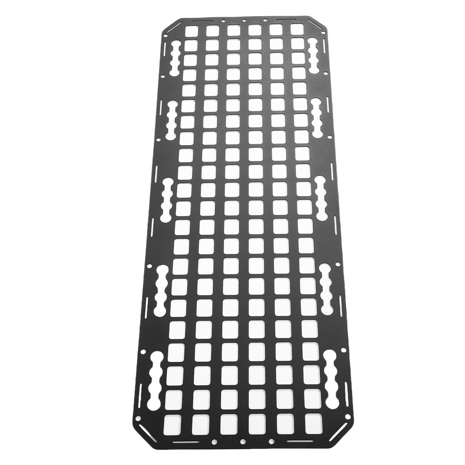 Molle-Panel aus Metall für LKW-Ladeflächen, 2 mm Starkes Aluminium, vielseitiges Hängesystem, MOLLE-Panel-Rahmensystem für L-Schienen zur Aufbewahrung in Auto, LKW, Wohnmobil, Boot und Zuhause