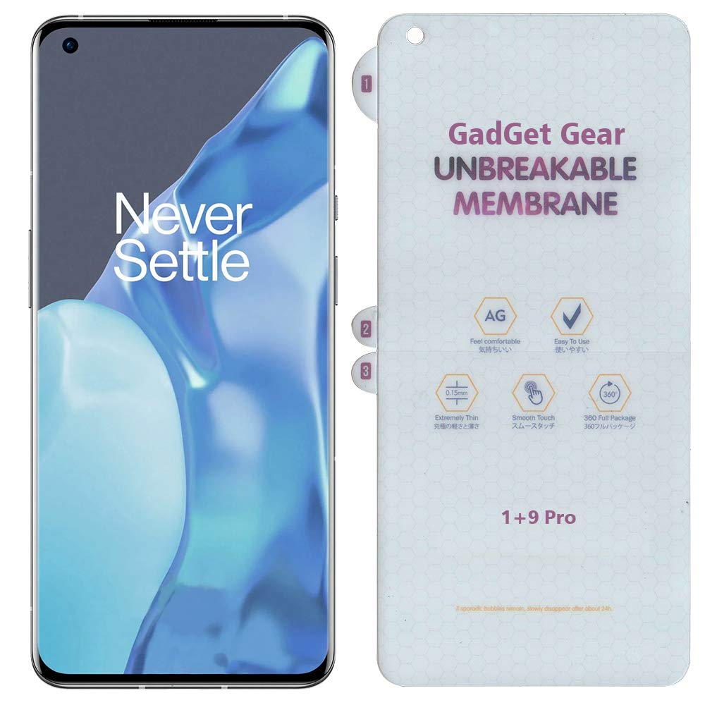 GADGET GEAR Plastic Oneplus 9 Pro Matte Front Unbreakable Screen Protector Hydrogel Membrane Supports Fingerprint Scanner With Edge To Edge Coverage And Easy Installation- Transparent (B09134STX4) Amazon Price History, Amazon Price Tracker