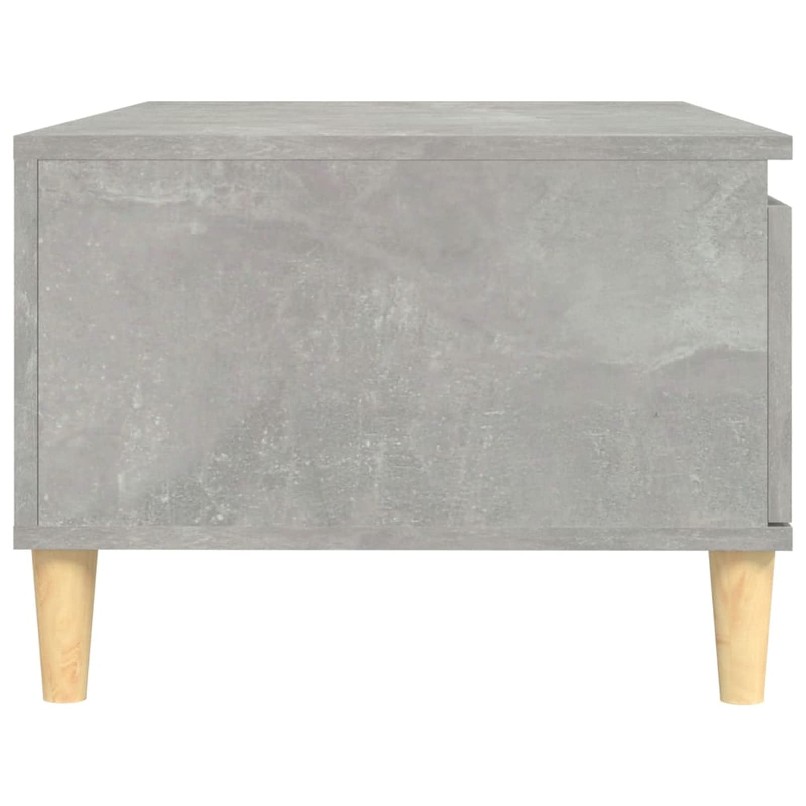 Mesa de centro escandinava con almacenamiento, 90x50x36,5 cm, gris hormigón, madera contrachapada y eucalipto