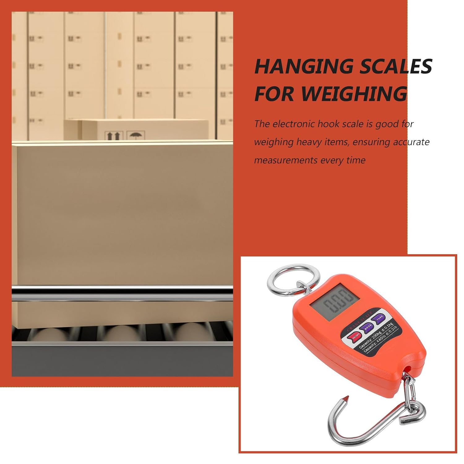 LIFKOME Digital Essential 200kg Hook Hanging with Scale Capacity Luggage Portable Design Plastic and Steel Construction for Weighing Travel