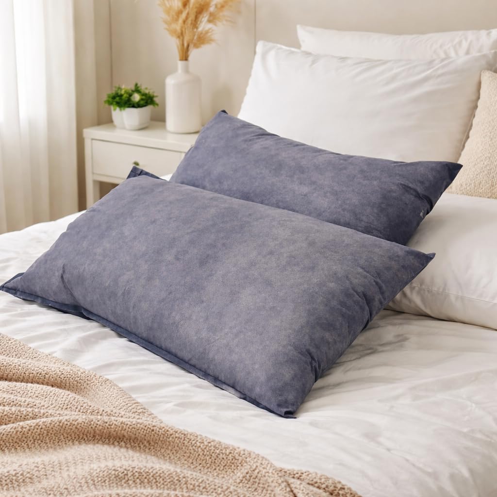 ARLinen Sleeping Pillow Filler Set of 1 - Non-Woven Fabric, Fluffy Cotton Filling, Home, Hospital, Hostel & Travel Use - Dark Grey_16x24 Inch-image-33