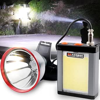LED Hunting Headlamp Rechargeable Head Lamp with Independent Battery Pack, 9 Times Brighter Than Ordinary Headlamps