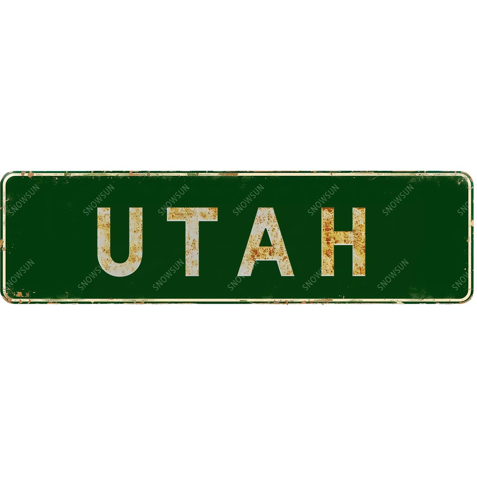 Utah Street Sign Vintage Tin Signs Art Plaque for Home Office Bar Garden Cafe Yard Garage 4x16 Inch
