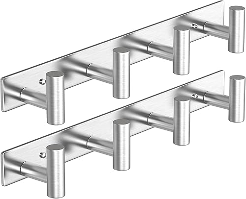 Miniatura 18 de VAEHOLD Ganchos de Pared, Ganchos de Toalla de Aluminio Resistentes para Colgar Abrigo, Sombrero, Llave, Ropa, Gancho de Armario Montaje en Pared