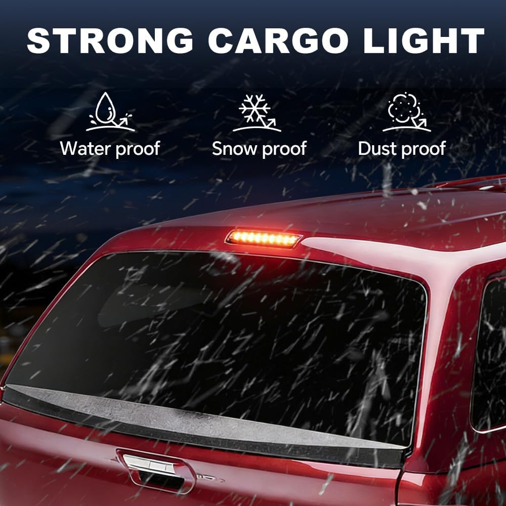 PIT66 LED 3rd Brake Light Universal Truck Cap Topper Leer Are Century LED Recessed Cargo Light Parking Light Third Brake Light Lamp Chrome Housing Red Lens