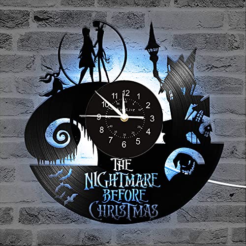 Vinyl Wall Clock Wall Clock Kids Room Gift Idea Characters Nursery Art Decor 12” Lp Record Clock Led Night Light Lamp #TOP1