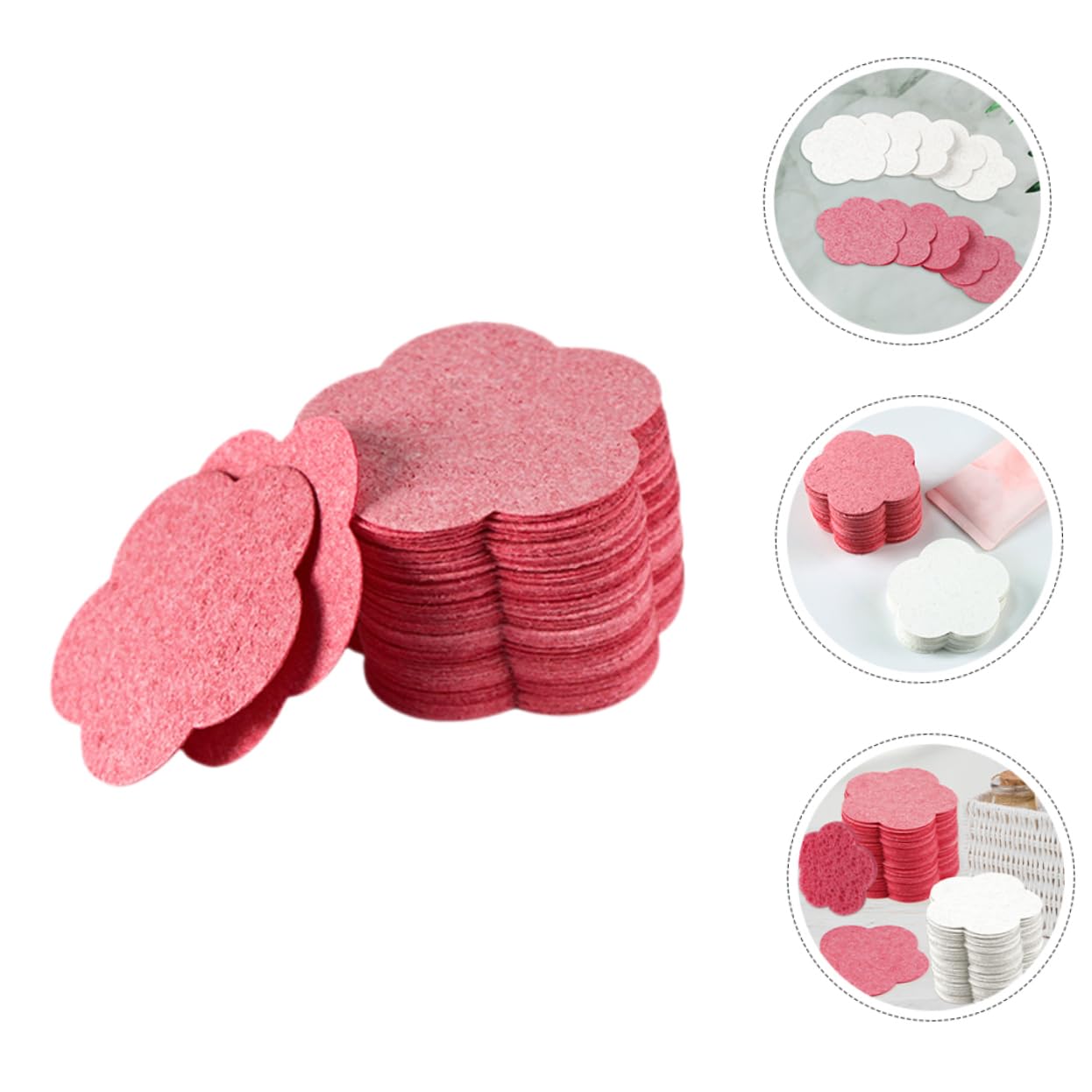 FRCOLOR 50pcs Flower Shape Compressed Facial Sponges for Gentle Cleansing and Makeup Removal Soft Pulp Material for Daily Skin Care and Travel present for Friends and Family