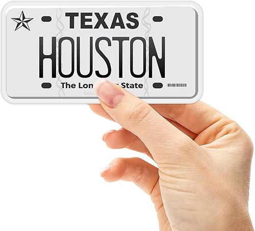 Miniatura 52 de Calcomanías de matrícula de Texas – 15 opciones de TX City – Adhesivo de parachoques de Texas para automóvil – Houston Austin Dallas San Antonio