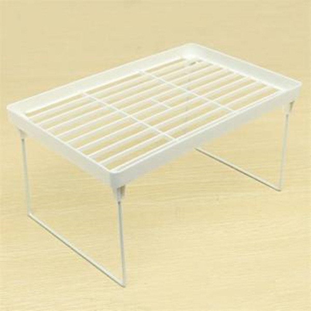 UONLY Multifunctional Foldable Plastic Storage Rack Home Bathroom Closet Kitchen Shelf Holder Organizer (M)