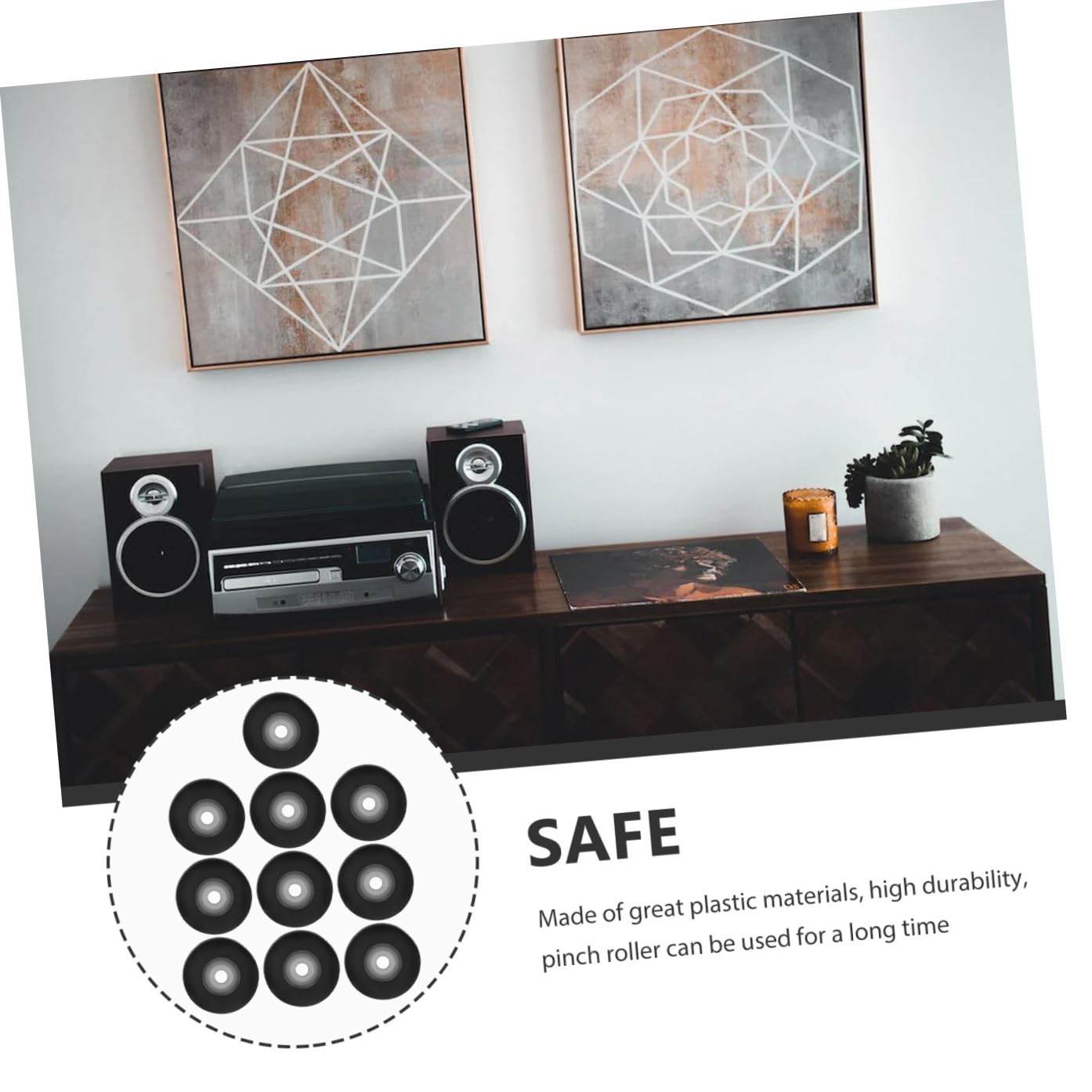Garneck 10 Galets Presseurs pour Bande Radio, Rouleaux Pinceurs Compacts en Plastique, Diamètre 10 Mm, Kit 10 Pièces pour Enregistreurs Audio Portables et Entretien Matériel Audio