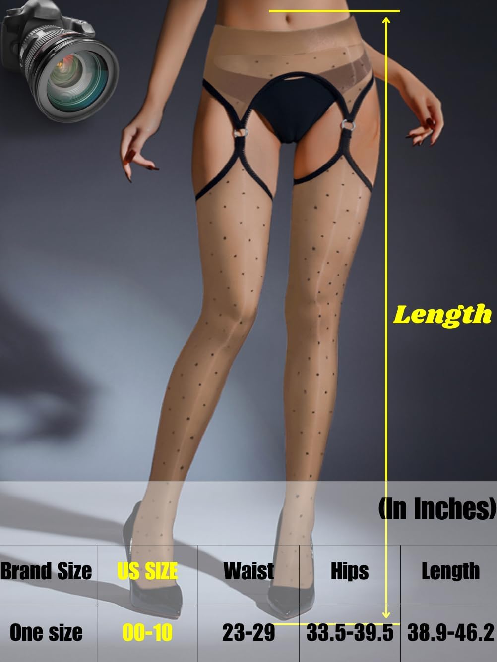 Polka Dot Garter Tights,Patterned Suspender Stockings For Women,Sexy Pantyhose Rave Night Club Fit Size 00-10 - Image 5
