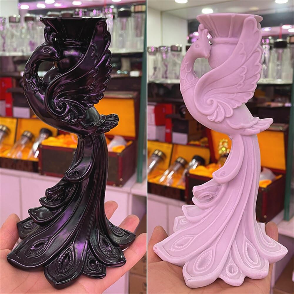 HXSCOO Phoenix Crystal Ball Resin Base Creative Resin Ornaments Sphere Display Stand Home Decoration Suitable for 6-8cm Ball (Color : Black Phoenix)