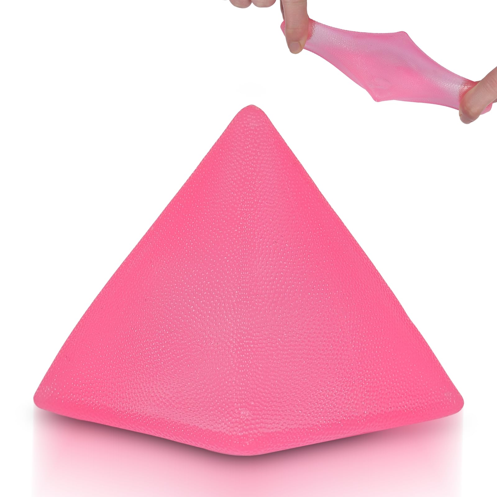 Stress Relief Cube-Frosted Cube,Portable Stress Relief Pyramid,Soft Sensory Squishy Toys for Anxiety and Focus for Kids Youth Adults(Pink)
