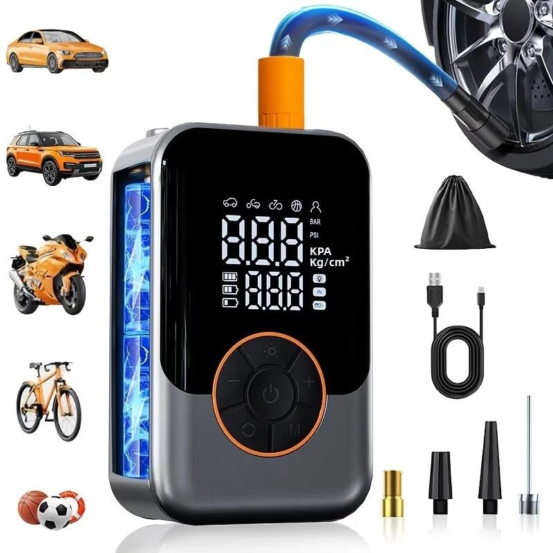 Compresor de aire inalámbrico para coche y bomba de aire digital para moto 2