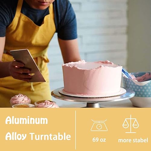 Miniatura 4 de Soporte giratorio de aleación de aluminio de 12 pulgadas, plato giratorio para tartas, suministros de decoración de cupcakes (35 unidades)