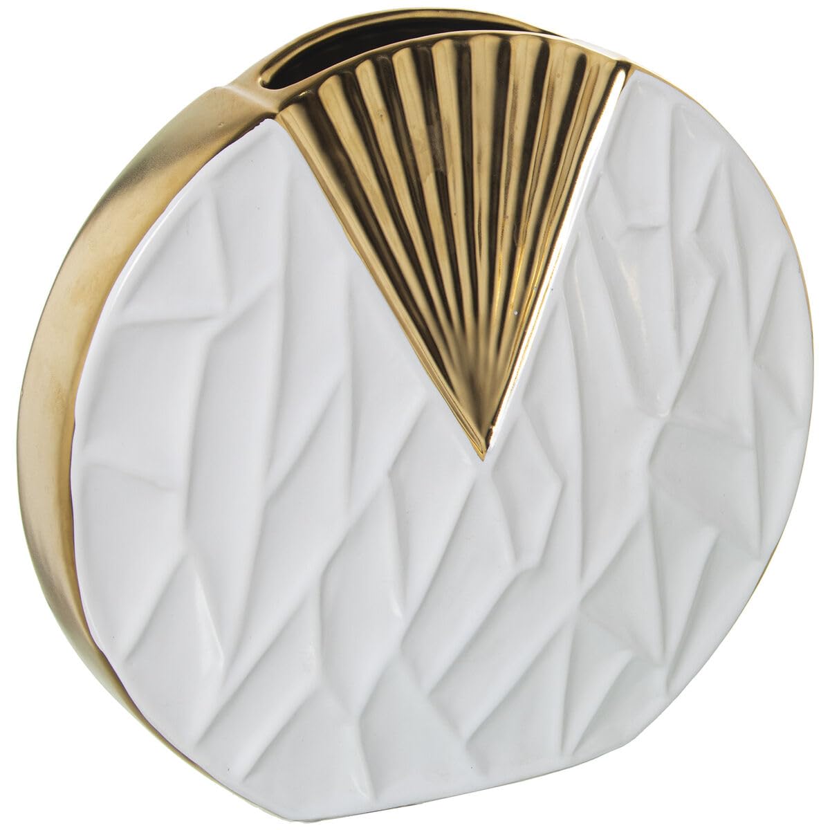 Vase blanc céramique haut de gamme touches dorées pour valoriser vos fleurs