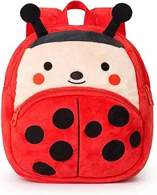 Mini Mochila Infantil de Bichinhos em Poliéster Tipo Pelúcia 2 Bolsos, Alça Regulável, Leve e Resistente para Escola, Passeio e Dia a Dia Estampa de Animais.