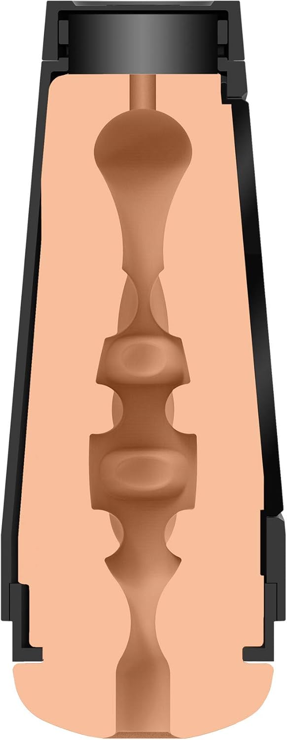 Doc Johnson Man Squeeze - Chad White - Ultraskyn Stroker - Squeeze Plate for Precise Pressure - Twist End Cap to Control Suction - Discreet Premium Stroker - Male Masturbator, Ass, Vanilla